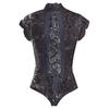 Women Fashion Lace Bodysuit With Super Sexy Cross On The Back High Neck Thong Briefs