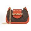Bolso de Hombro con Cadena y Monograma Vintage Hally para Mujer Marrón Oscuro Naranja 32F1G2HC0B-843