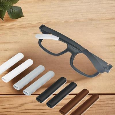 2 Pares de Cubiertas Antideslizantes de Silicona con Ganchos para Orejas para Gafas de Sol y Patillas de Gafas, Disponibles en Negro, Blanco, Marrón