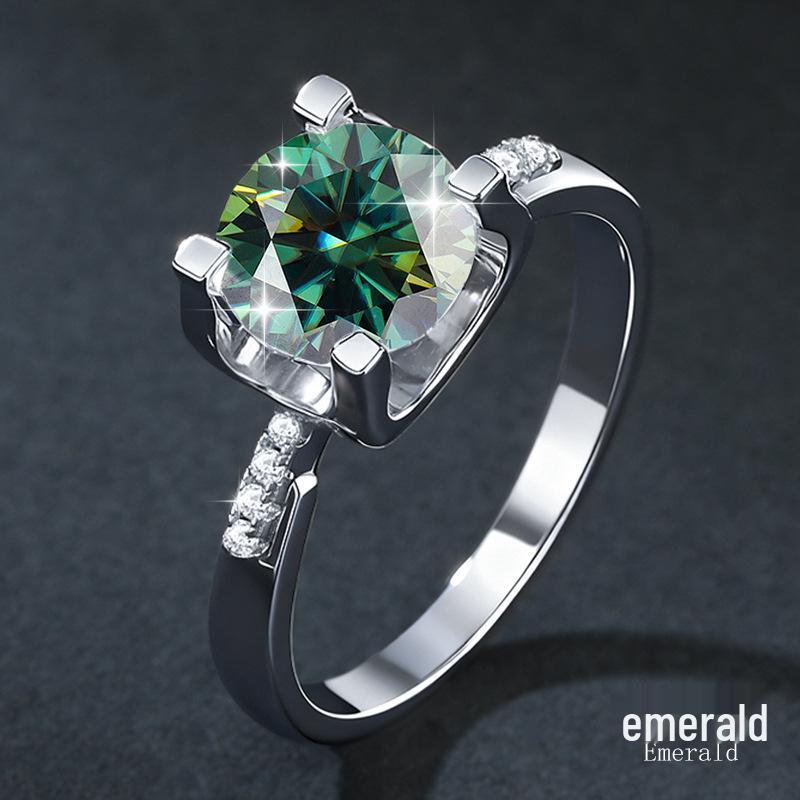 Women's 1 Carat Moissanite Bull Head Waist Ring, Sterling Silver, Four-Prong, Light Luxury Engagement and Wedding.