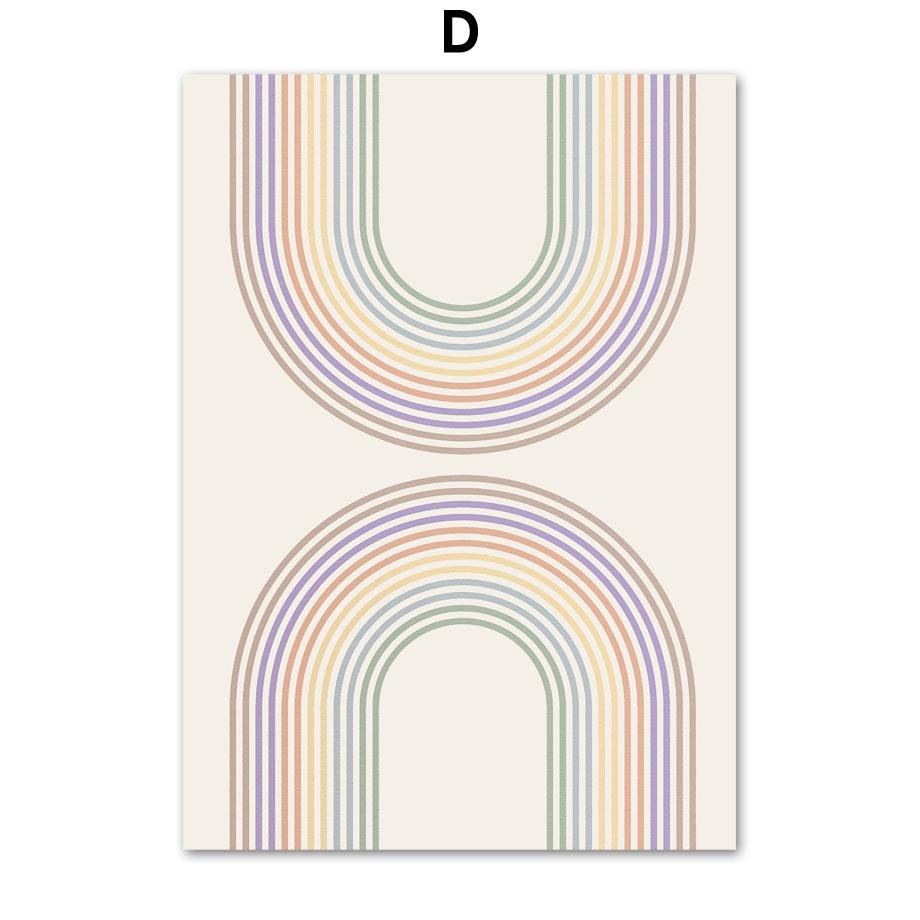 Flower Market Curve Girl Rainbow Abstract Posters Prints Canvas Painting Nordic Wall Art Pictures For Living Room Home Decor