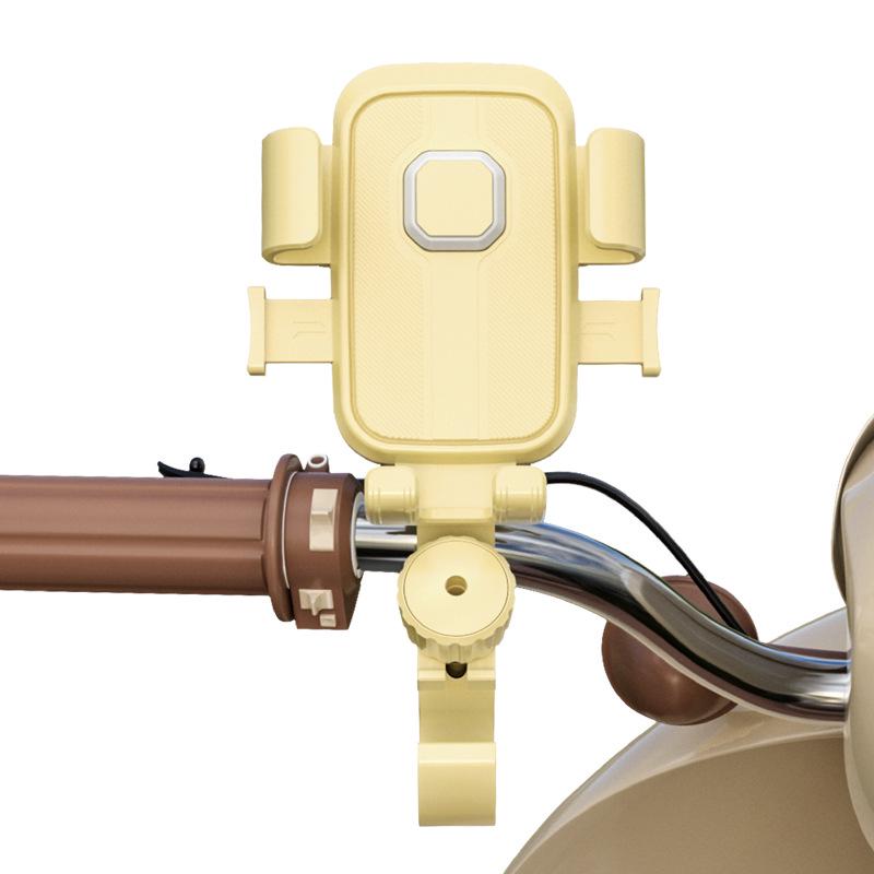 Elektrofahrrad mit niedlicher Cartoon-Handyhalterung und stoßfestem Navigationshaken.