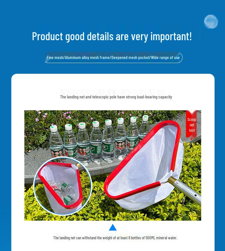 Aluminum Pool Skimmer with Deep Net for Water and Fish Ponds