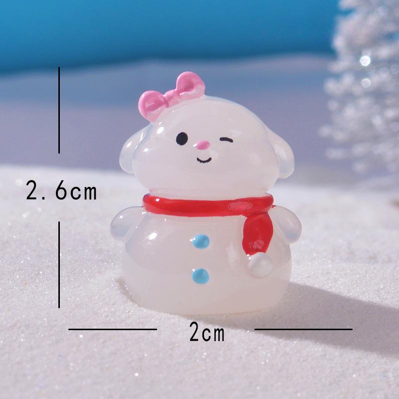 

Милый светящийся в темноте снеговик, животное, снежная сцена, маленькое украшение, светящийся в темноте настольный аксессуар-снеговик Snowman Puppy