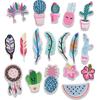 Computer Embroidery Label Cartoon Cactus Pineapple Cloth Sticker Feather Ironing Embroidery Cloth Sticker Decorative Patch Sticker