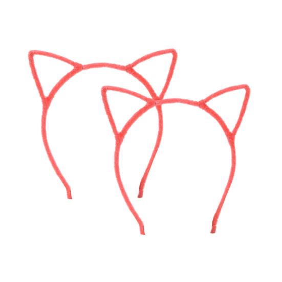 2ks Čelenky s kočičími uši Leopardí potisk Černá kočka Kotě Zvířecí uši Vlasová obruč Halloweenská kostýmová párty Cosplay doplňky