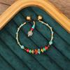 Ethnisches Retro Nepalesisches Tibetisches Handgewebtes Türkis Perlen Damenarmband