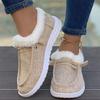 Winter New Large Size Velvet Warm Women's Shoes Flat Bottom Round Head One Pedal Casual Cotton Shoes Women