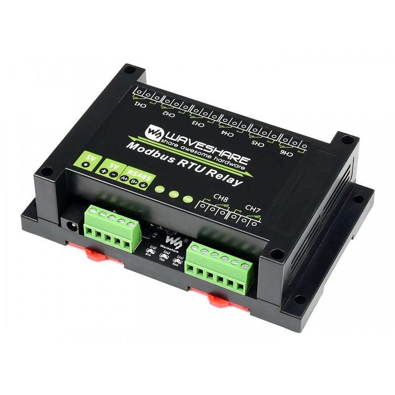 Waveshare Industrial Modbus RTU 8-ch Relay Module with RS485 Interface Multi Isolation Protection Circuits