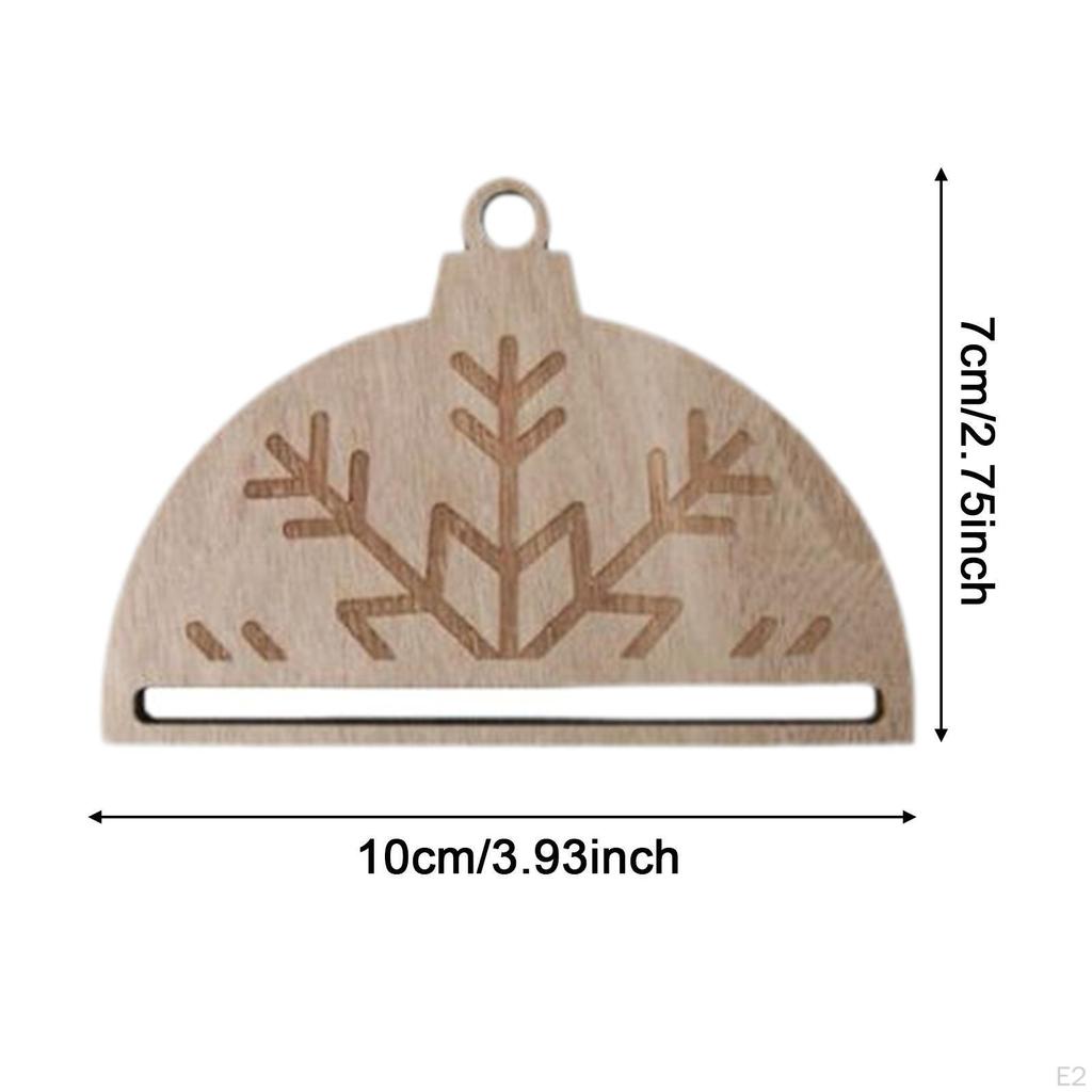 6x Half Circle Hanging Tags with Yarn and Silk Thread Home Decor Pendants Braided Xmas