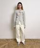 Daiaegeuneol Heart Stitched Padding Pants (Cream)