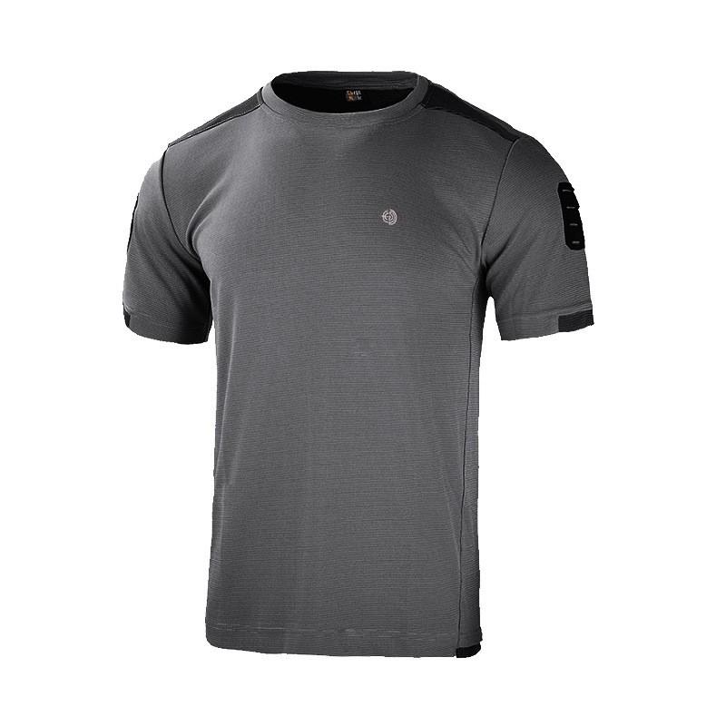 

Hanye Outdoor Quick-drying T-shirt Men s Mesh Breathable Sports Half-sleeve Loose Training Dress Round Collar Short Sleeves L серый