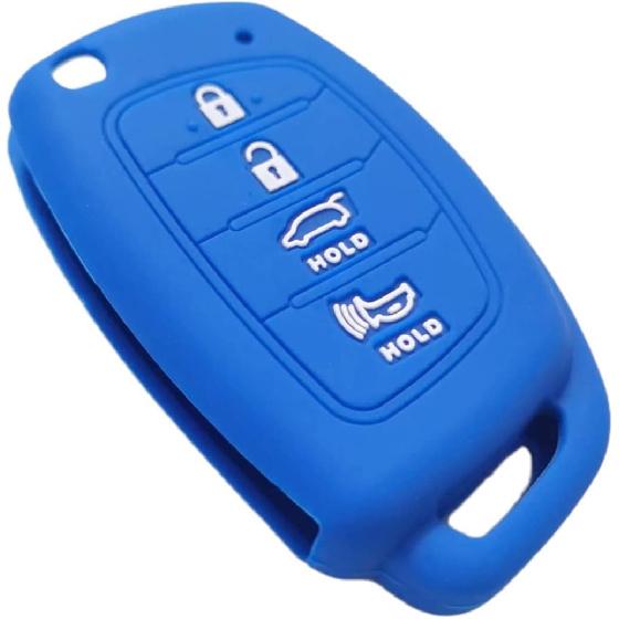 Silicone Rubber Key Fob Cover Compatible with 2019-2013 Hyundai Santa Fe Sport Sonata Tucson Santa Fe OSLOKA-875T (Suitable for Buttons with