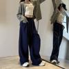 Women's White Casual Pants Trousers High Waist Cargo Sports Drawstring Baggy Wide Leg Pants For Women Streetwear Sweatpants
