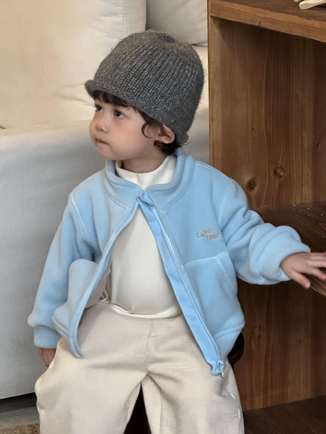 Детский осенне-зимний пальто новый детская одежда детская одежда зима мальчики утолщенный свитер комплект 73CM