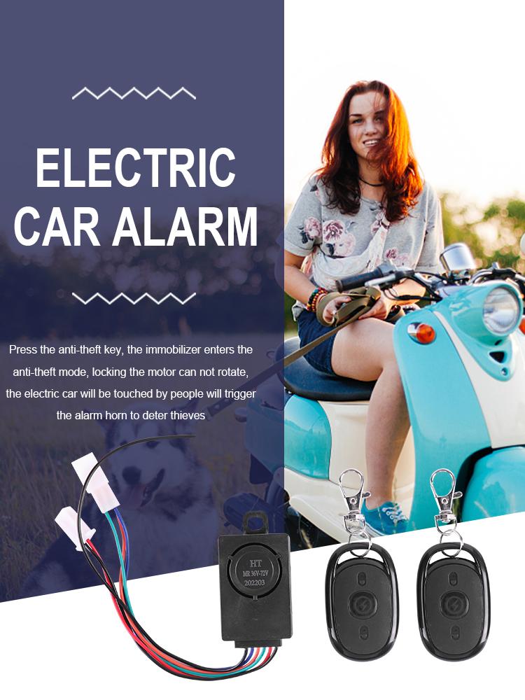 Remote Control Electric Scooter Alarms Security Systems Waterproof Dustproof Moped Remote Control Anti-Theft Alarm