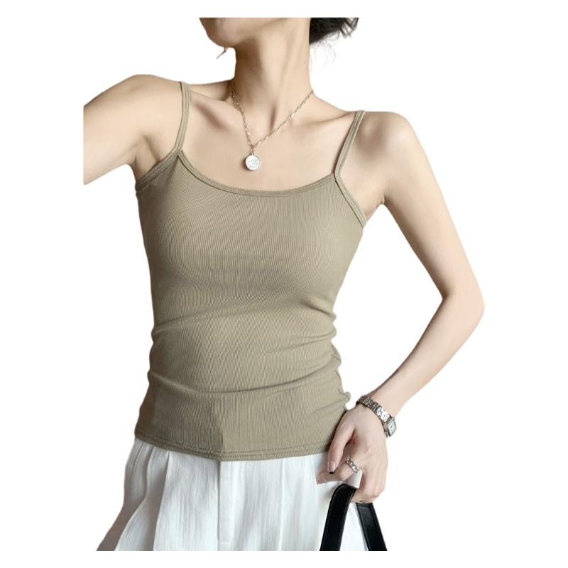 Langsha Women's Slim Fit Small Strap Vest Summer 2026 New Sleeveless Backless Outerwear Base Shirt