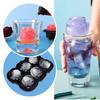 Mikiwon 2-inch Rose Ice Cube Tray with Cover, 3-Cavity Silicone Rose Ice Tray & 3 Diamond Ice Ball Maker, Easy-Release Large Ice Cube Formers for Chil