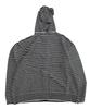 SK8ER ROCK Double Stars Stripe Knit Hood Zip-Up ((Black))