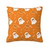 Halloween Horror Orange Ghost Pattern Pillowcover Decoration Cushions Cover Throw Pillow Case for Living Room Double-sided