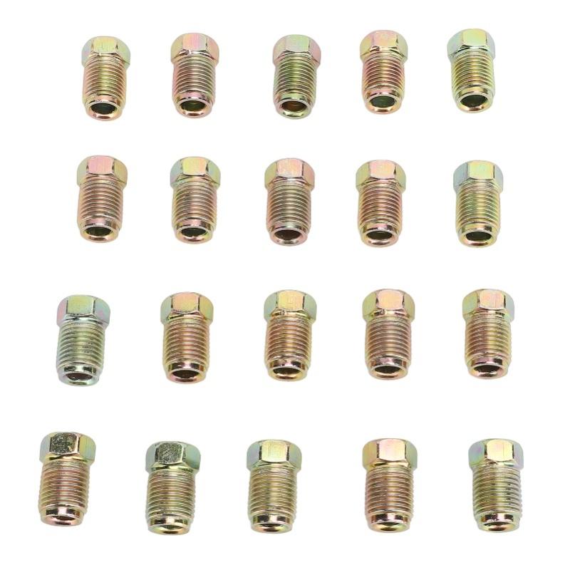 20 Pcs Brake Line Nuts Fittings M10 X 1mm Metric Brake Line Invert Flare Fittings For 3/16 Inch Brake Line Tube