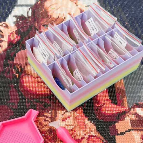 Bead Storage Container Diamond Art Storage Case with 20 Compartments Rhinestone Painting Organizer for Craft Enthusiasts