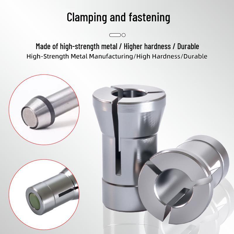 Aluminum Router Collet: 1/4 Shank, 8 Shank, Precision Woodworking Drill Sleeve with 6mm Nut