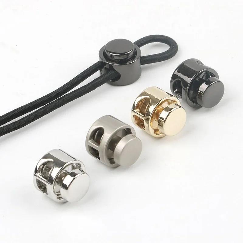 Metal Double‑Hole Spring Cord Lock Stopper Toggle Clasp Drawstring Adjuster for Hoodie Sweatpants Belt Rope Garment DIY Supplies