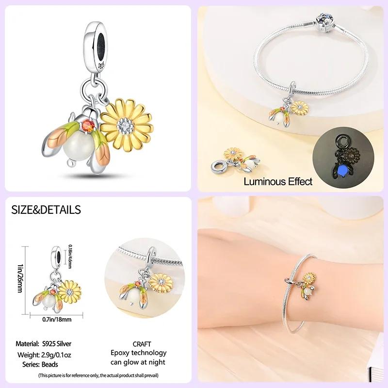 Nightglow Star Moon Pendants Pinecone Beads Fit Bracelets Copper Beautiful Flowers Butterfly Charms Diy Jewelry