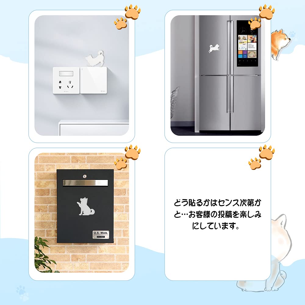 Catland Dog Sticker Shiba Inu Car Emblem Cute Dog Car Plate Cool and Stylish 3D Metal Waterproof Decal Sticker Label for Custom Set Emblem, Charm,