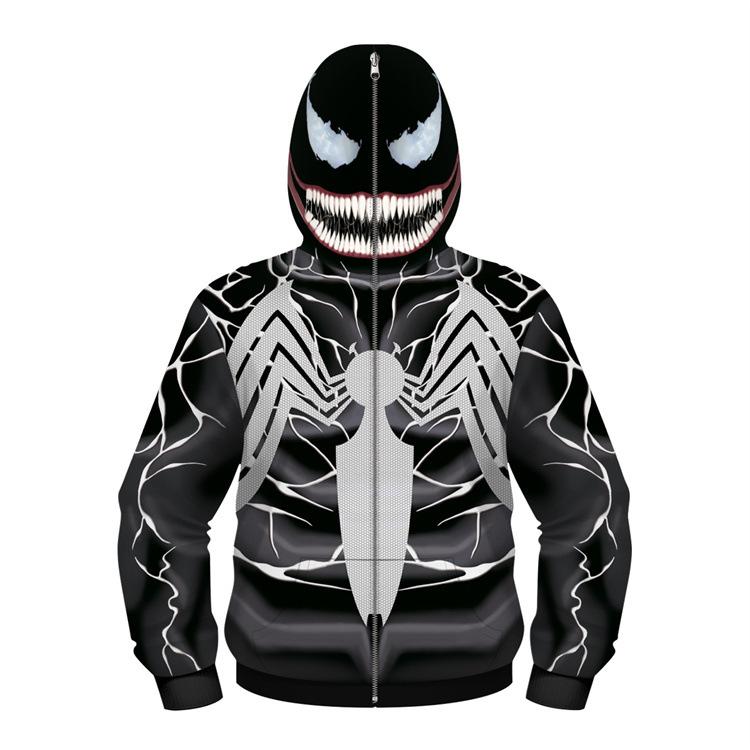 Marvel Kids Hoodie 3D Digital Print Spider-Man Long Sleeve Shirt Role-Play Masked Sweatshirt for Boys Girls New