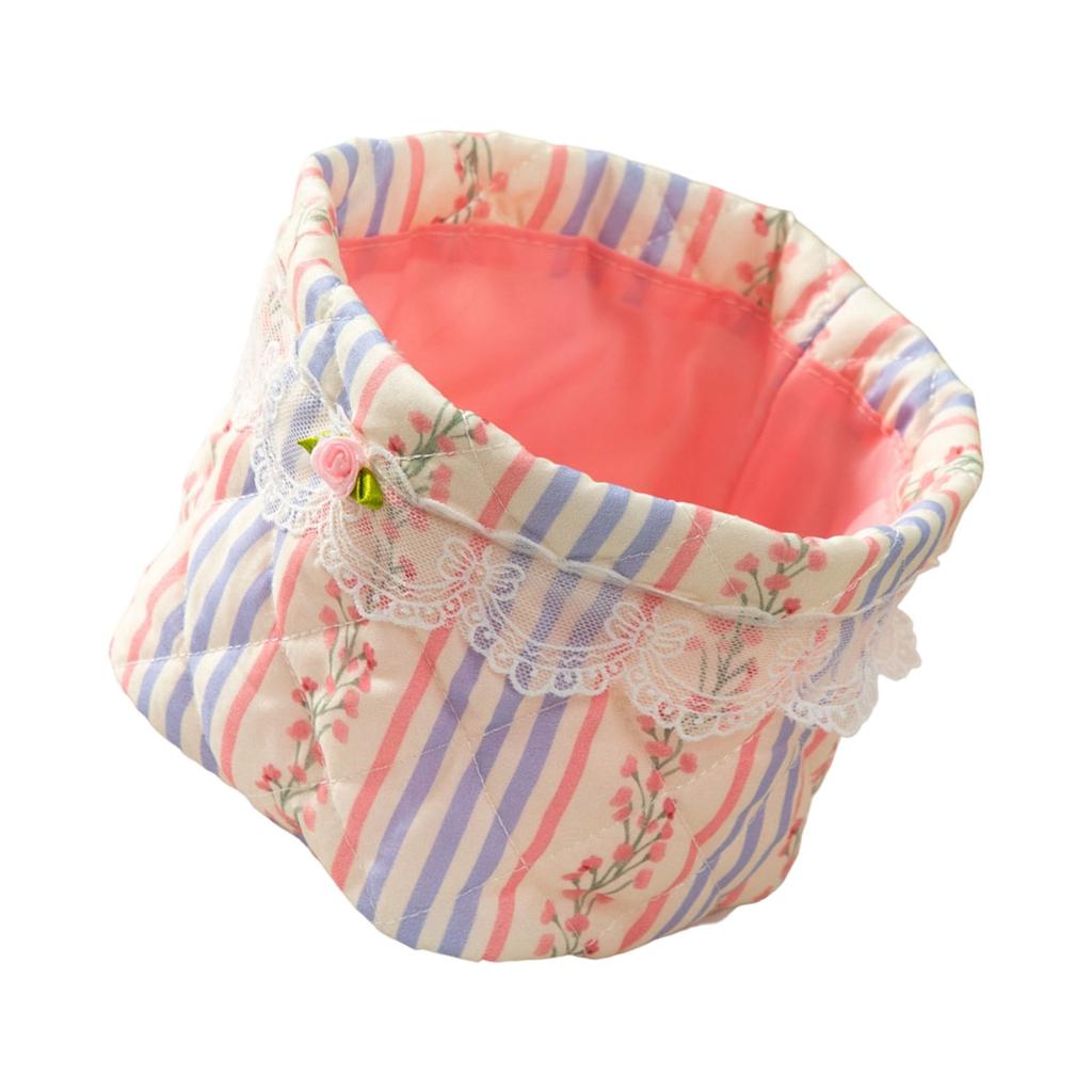 Stylish Quilted Desktop Organizer Basket Washable Foldable Storage Container For Snacks Toy Household Items