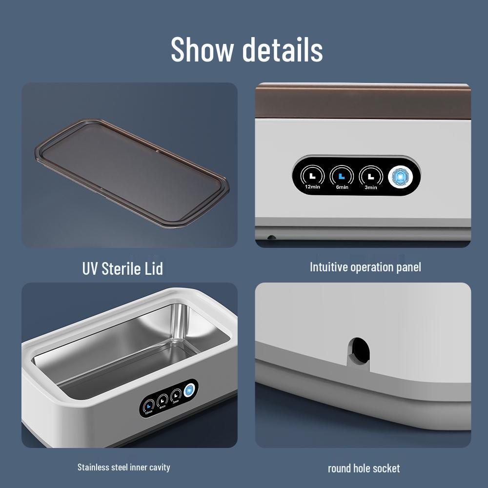 High-Power Portable Ultrasonic Eyeglass and Retainer Cleaner with Large Capacity