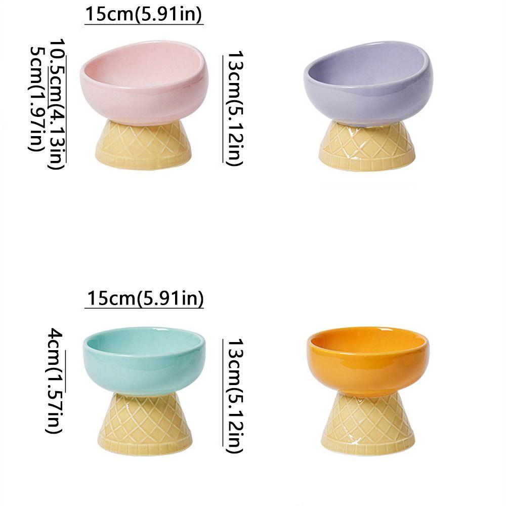 Oblique Mouth Cat Drinking Bowl Anti Overturning Raised Cat Bowl Ceramic Pet Bowl  Pet Feeding