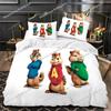 3D Printed Anime Chipmunks Alvin Bedding Set Boys Girls Twin Queen Size Duvet Cover Pillowcase Bed Kids Adult Home Textileextile