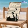 1pc Vintage Mary Poppins Metal Tin Sign - 20.32x30.48 cm Wall Art with Music Notes & Silhouette, Perfect for Home Decor & Holida
