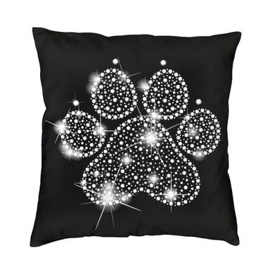 Luxe Strass Hond Poot Sierkussen Covers Woonkamer Decoratie Kristal Diamant Outdoor Kussens Cover Vierkante Kussensloop