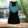 3D Green Pine and Cypress Print Women Workout Yoga Gym Printed Summer Sport Shirts Plus Size Vests