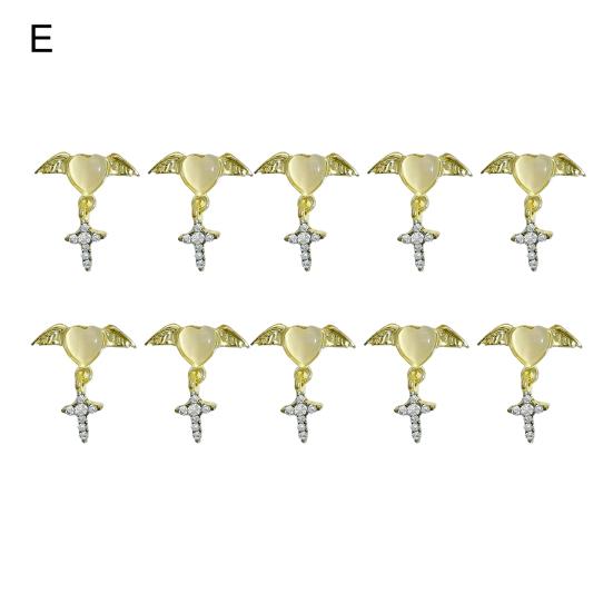 10 Pezzi Decorazioni per Unghie Forma Creativa Superficie Lucida Effetto Visivo Stupefacente Scintillante Ampia Applicazione Decorativo 3D