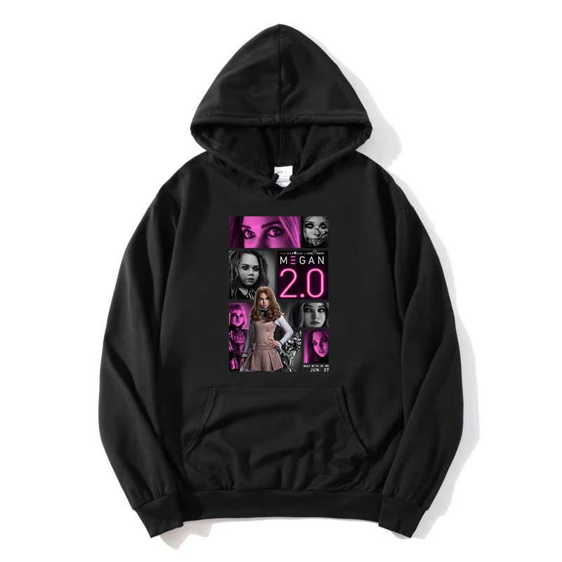 

Худи с графикой фильма ужасов M3GAN 2.0, модная флисовая толстовка с капюшоном для женщин, унисекс, уличная одежда, повседневная, свободная женская одежда XL