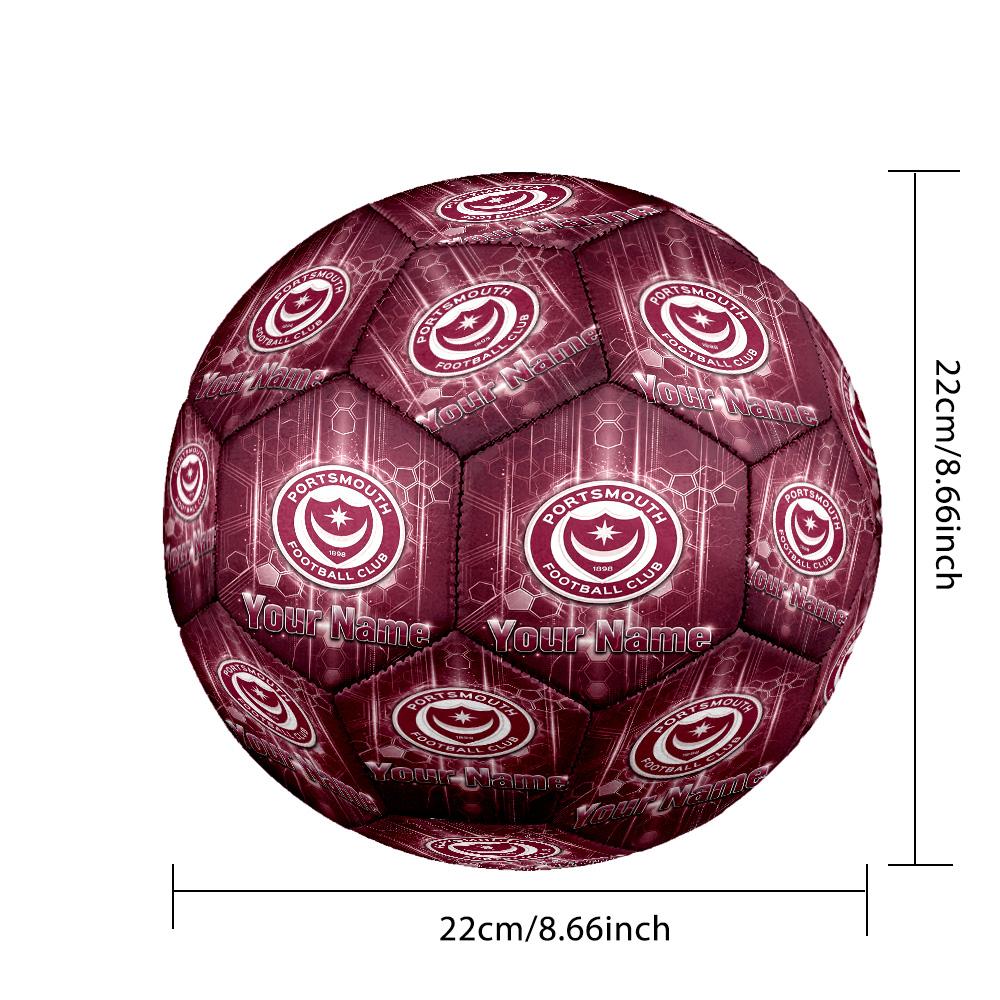 Portsmouth FC Fashion Size 5 Football Wearproof Non‑Slip Soccer Ball For Sports Training Entertainment Use