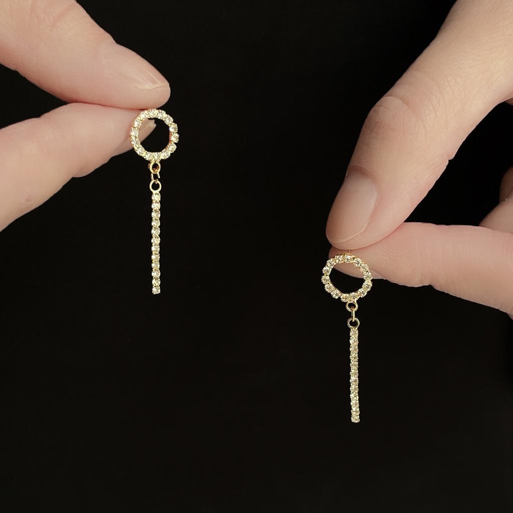 Средневековые французские серьги с полным бриллиантовым покрытием ретро геометрические линии серьги-гвоздики с бахромой