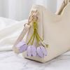 Tulip Shape Bag Charm Gold Tone Decorative Charm Elegant Keychain Pendant  Gift Accessory