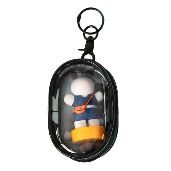 Custodia Trasparente Per Bambole In PVC Viola – 15x25 Cm Con Portachiavi Perla – Proteggi E Porta Con Stile Le Tue Figure - 3