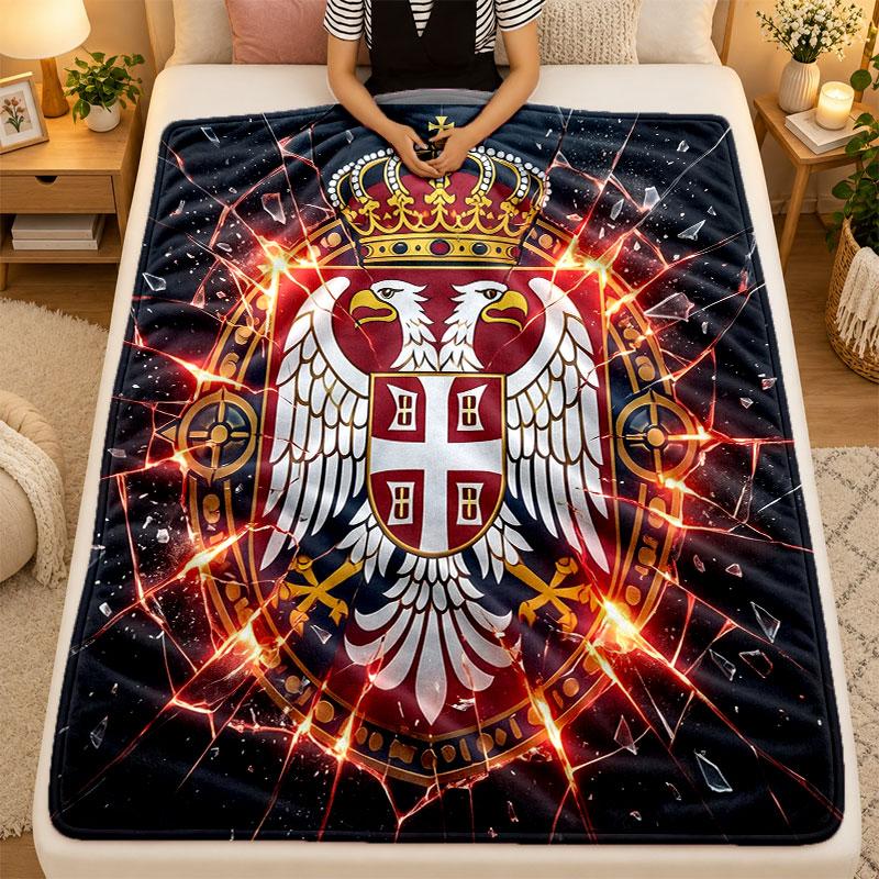 Flanell-Decke Serbien Warm Weich Überwurfdecke für Innenbereich Sofa Bett Wohnzimmergebrauch