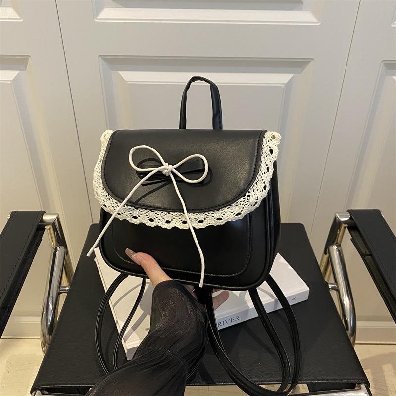 Sweet Lace Stylish Simple Design Bow Casual Shoulder Crossbody Portable Small Square Bag