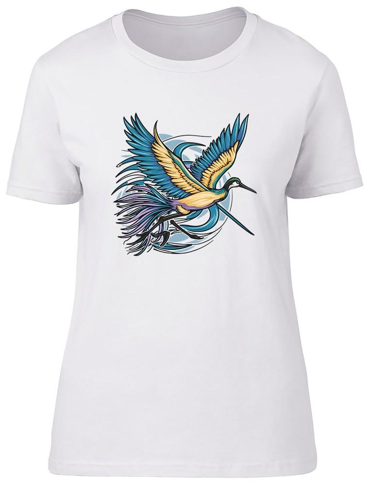 

Flying Crane Womens T-Shirt Elegant Bird Sandhill Whooping Ladies Gift Tee 4XL