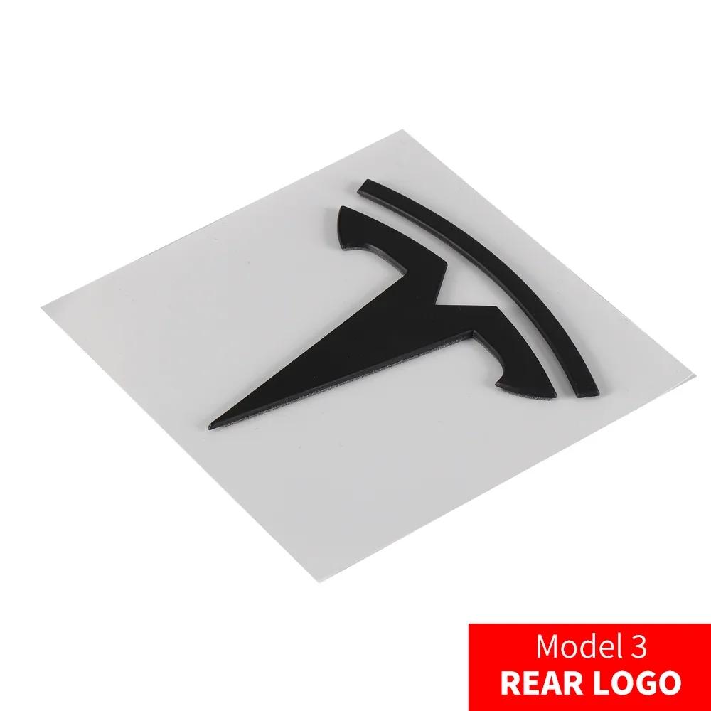 Car Sticker Tesla Tesla Car Front Emblem Rear Trunk Emblem Sticke for Model 3 Mode Y Metal Logo Replacement Rear and Rear Logos 