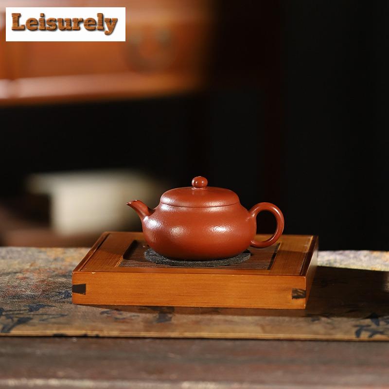 210ml Retro Yixing Purple Clay Teapots Master Handmade Pot Raw Ore Coarse Sand Zhu Mud Tea Maker Kettle Zisha Tea Set Tea Items