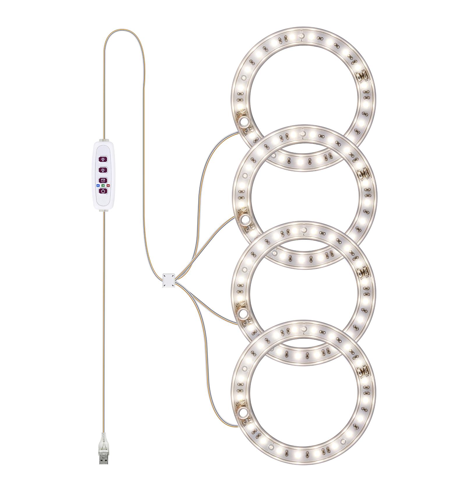 

Светодиодные лампы для растений с полным спектром, 20 светодиодов, 8H12H16H, таймер, 5 уровней регулировки яркости, высота 4 Pack